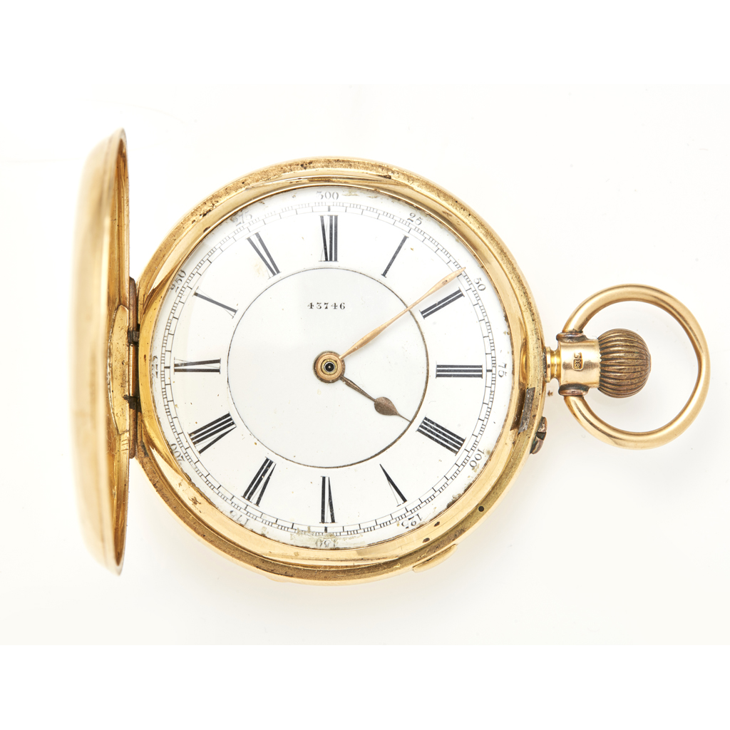 MCCLARE BELFAST - A gentleman's 18ct gold hunter cased pocket watch