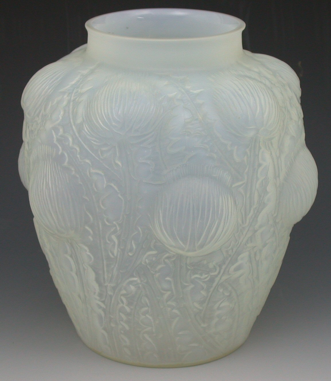 'Domremy', a Lalique frosted and opalescent glass vase,