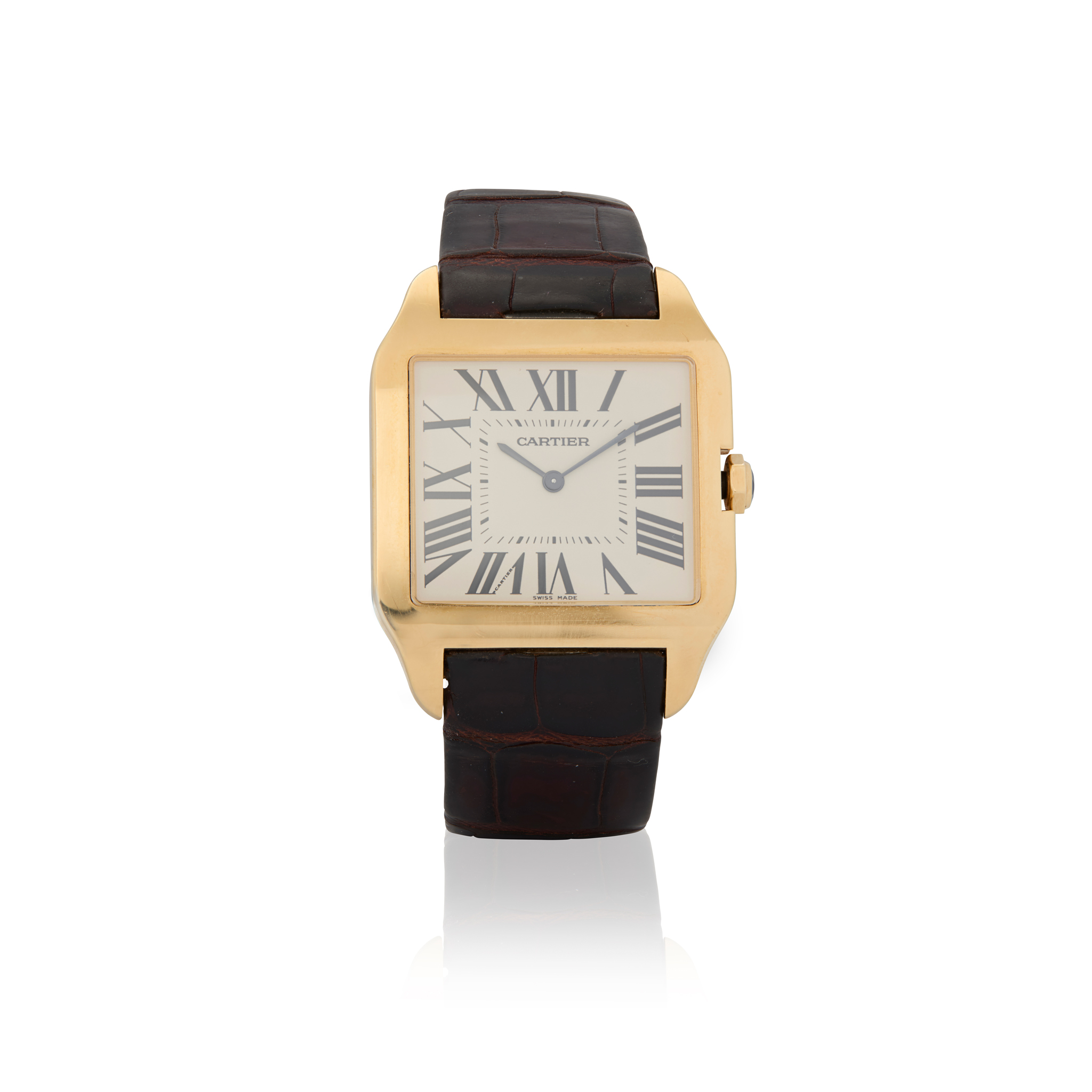 Cartier. A fine and elegant 18k gold mechanical wristwatch
