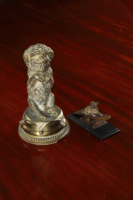 A 19th century brass inkwell