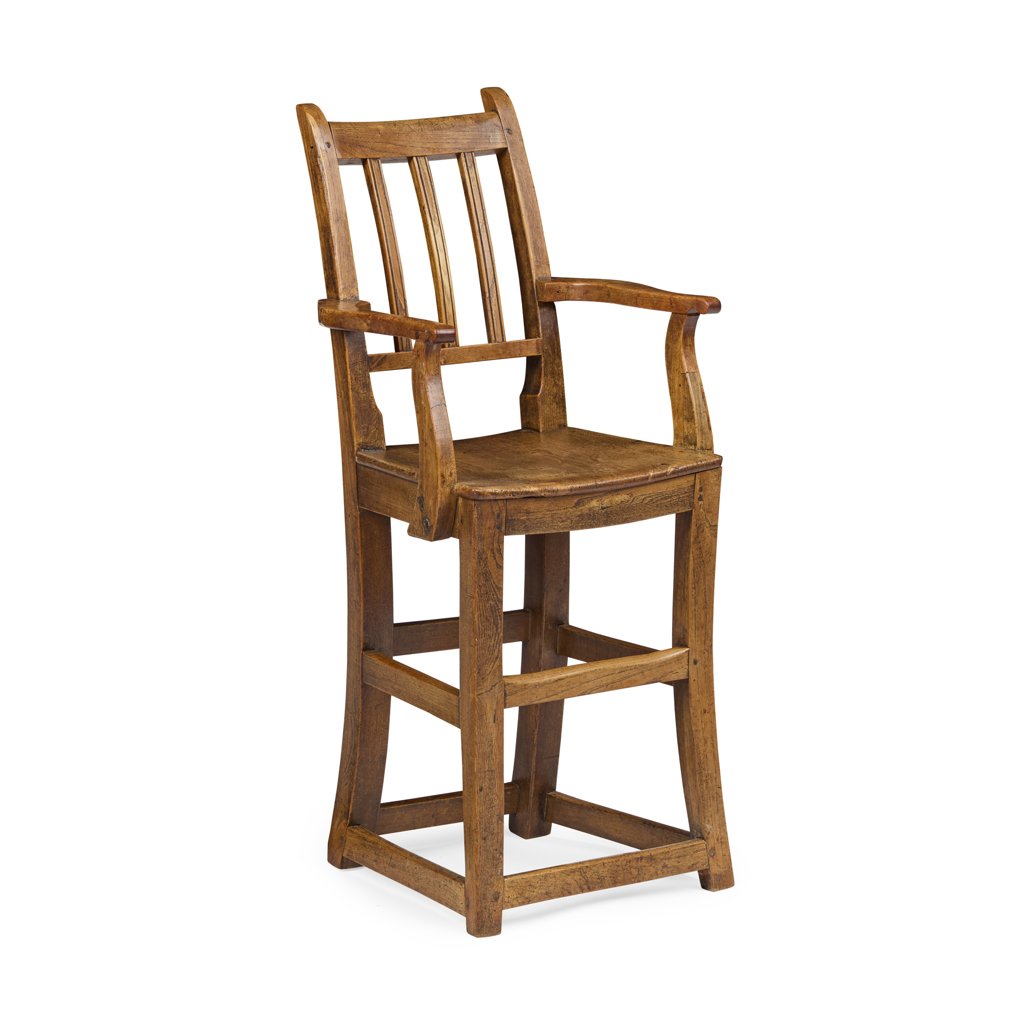 VERNACULAR ELM AND FRUITWOOD CHILD'S HIGHCHAIR