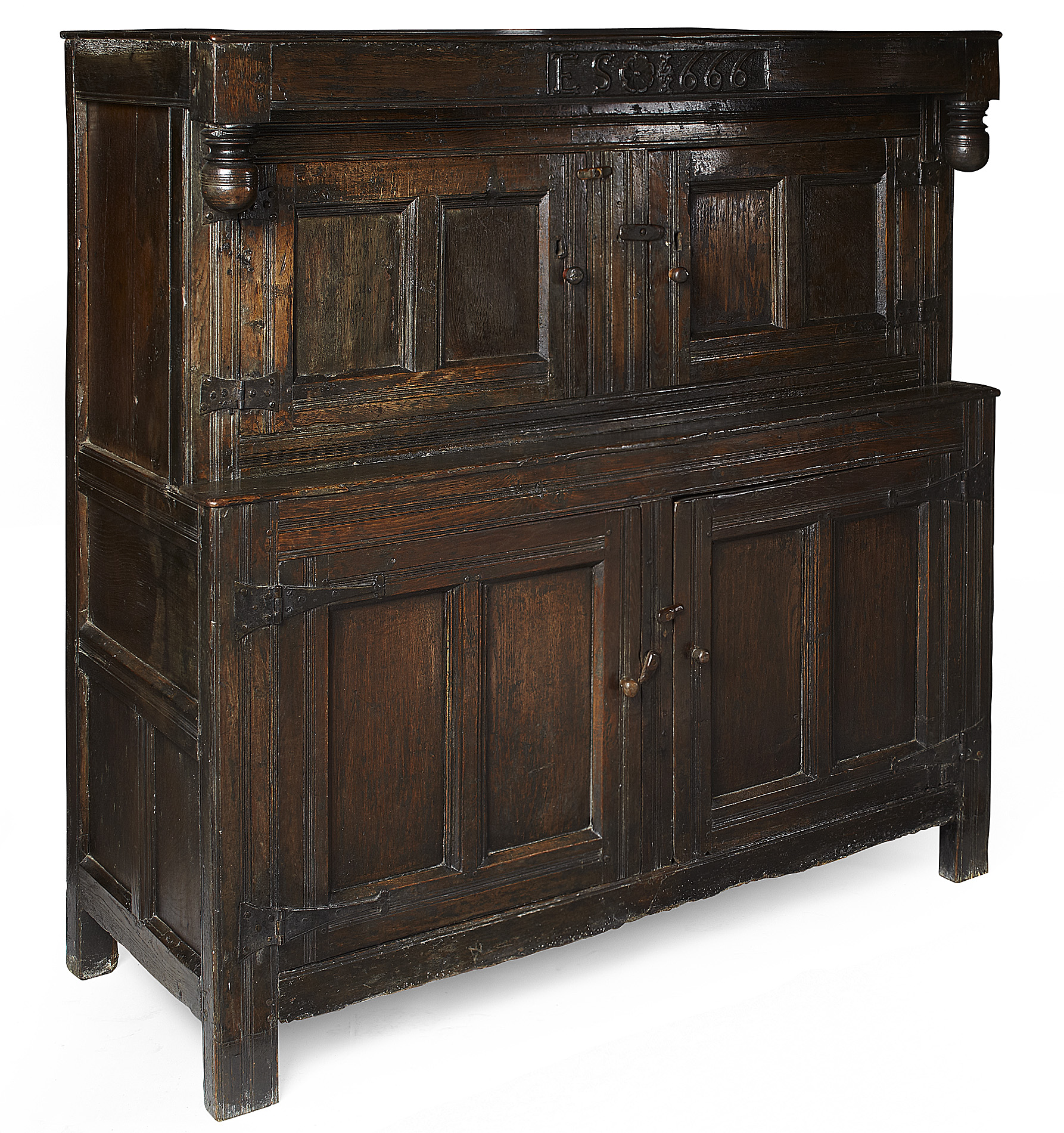 CHARLES II OAK COURT CUPBOARD