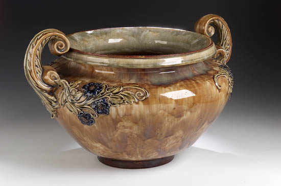 A massive Doulton Lambeth stoneware twin handled jardiniere