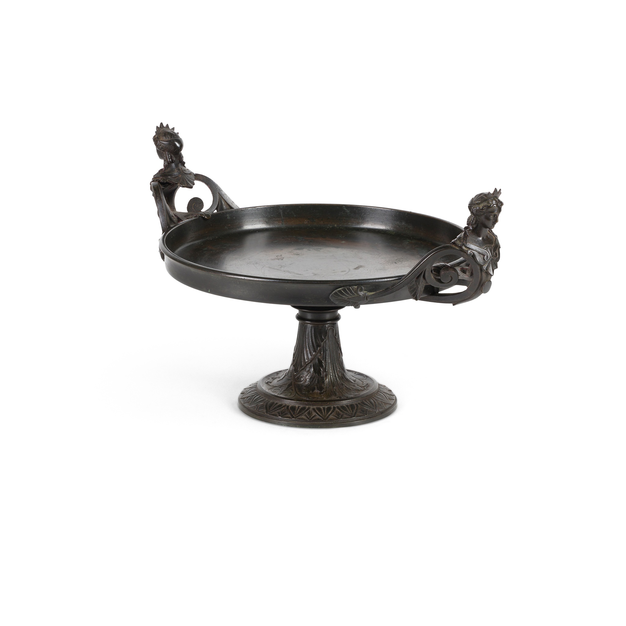FRENCH PATINATED BRONZE TAZZA