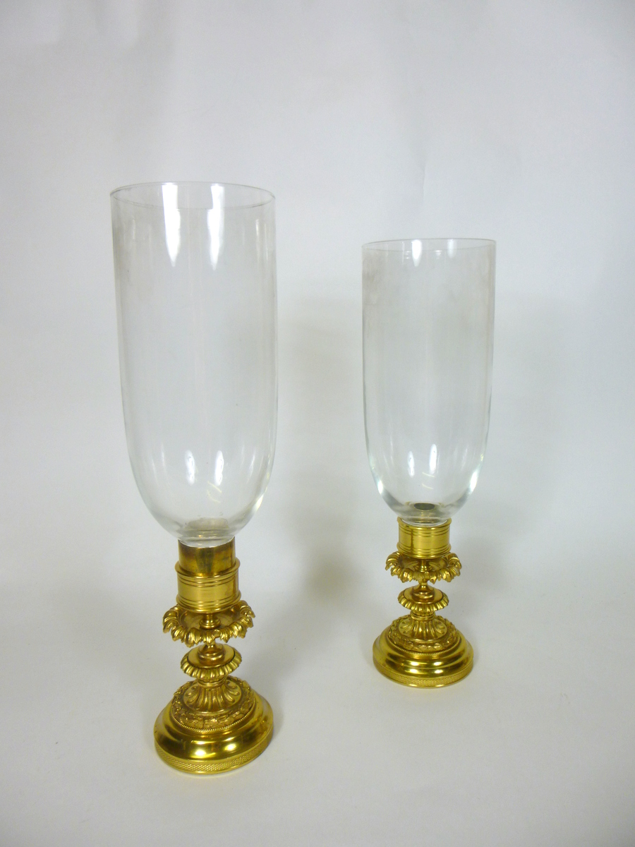 PAIR OF HURRICANE LAMPS