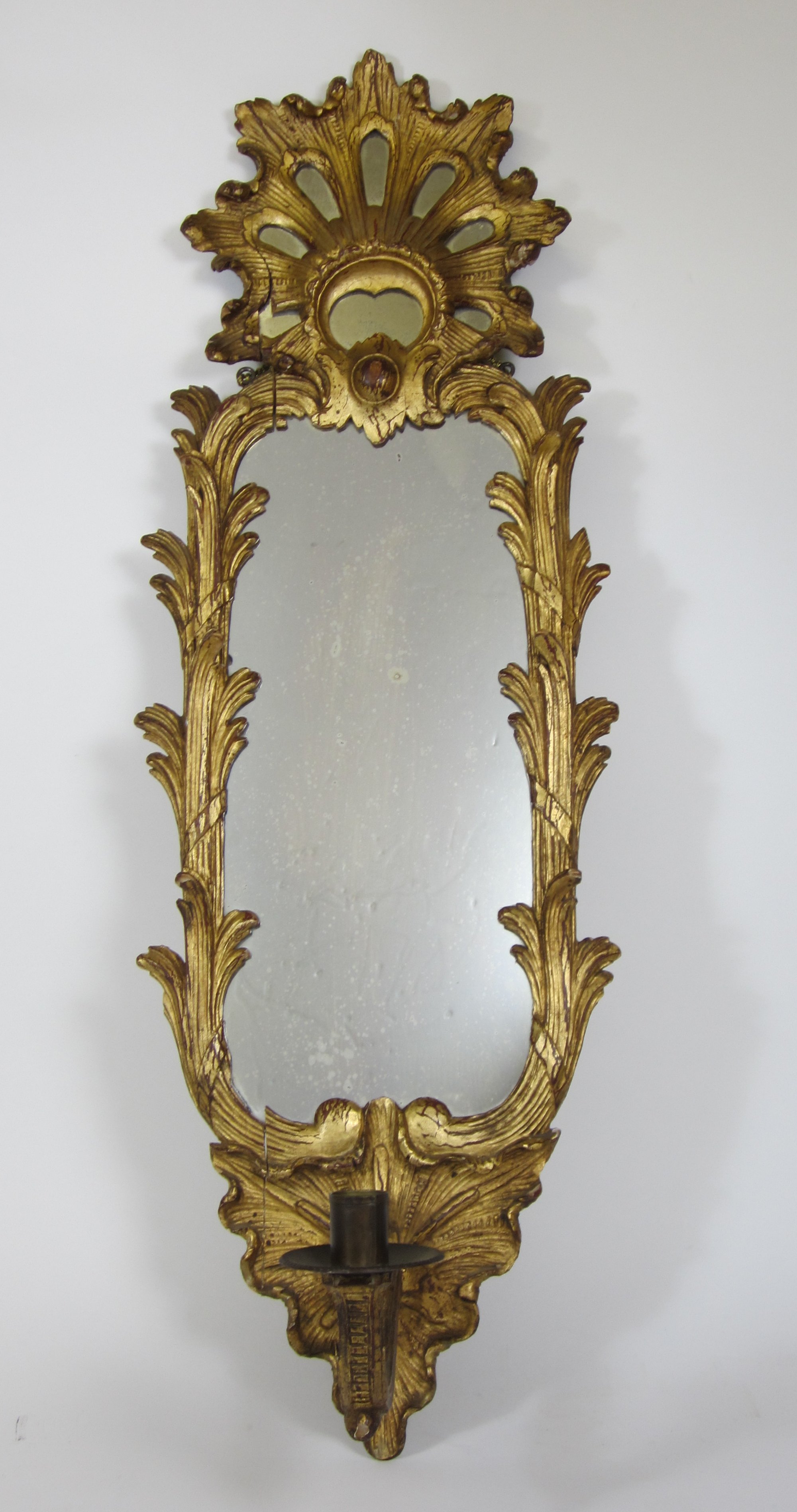PAIR OF CARVED GILTWOOD GIRANDOLE MIRRORS