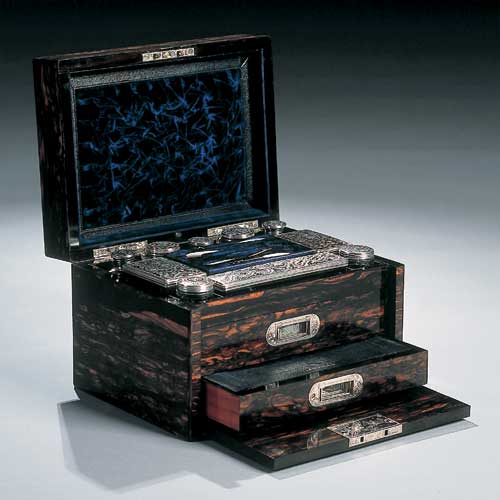 A fine Victorian coromandel wood lady's dressing box