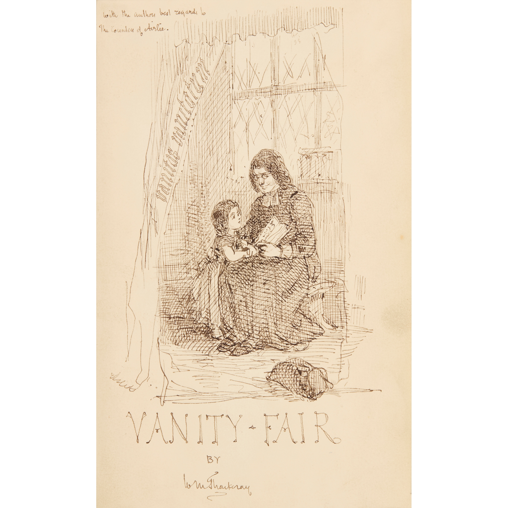 Thackeray, William Makepeace - with inscribed illustration