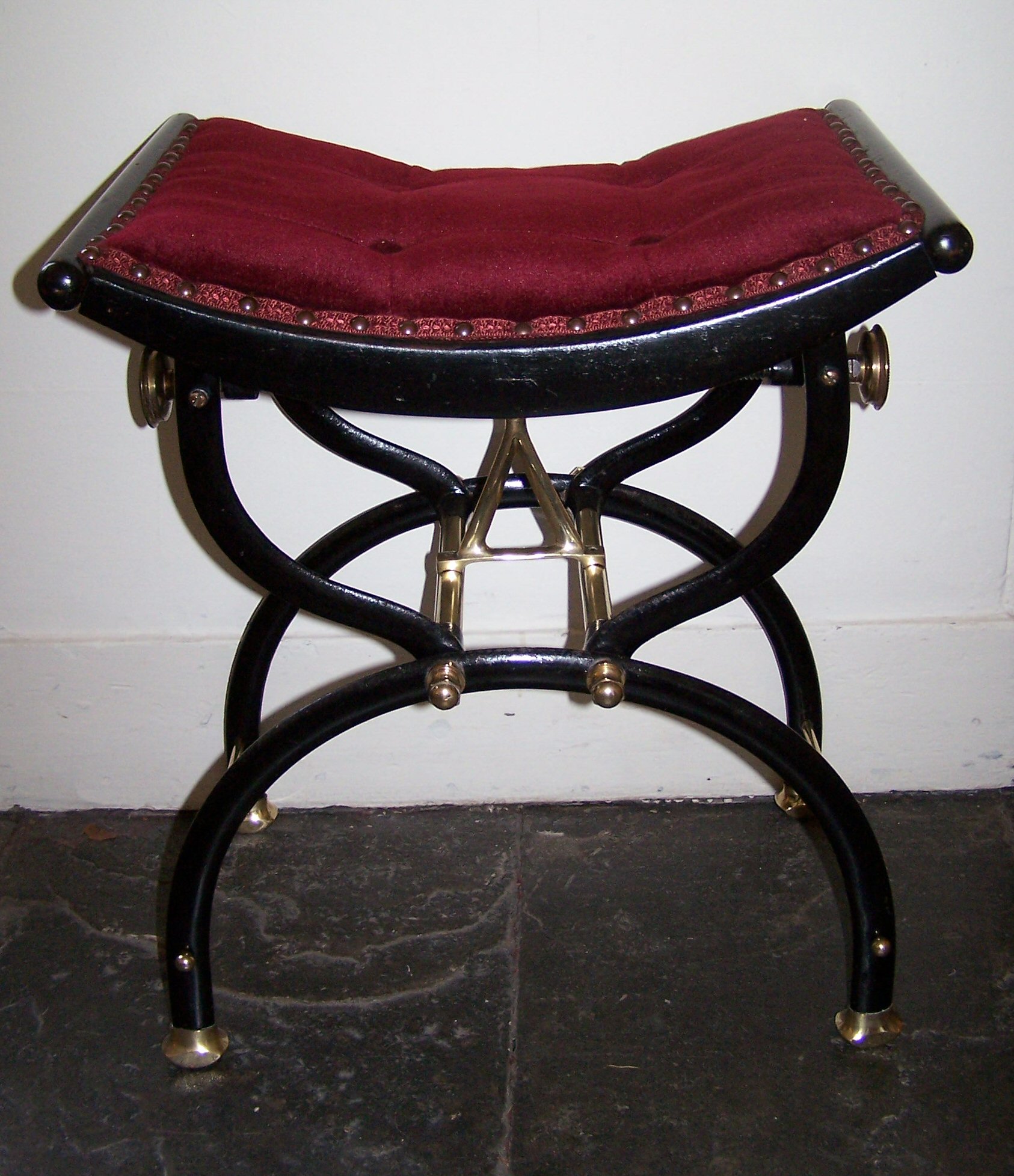 A 19th century patented adjustable piano stool,