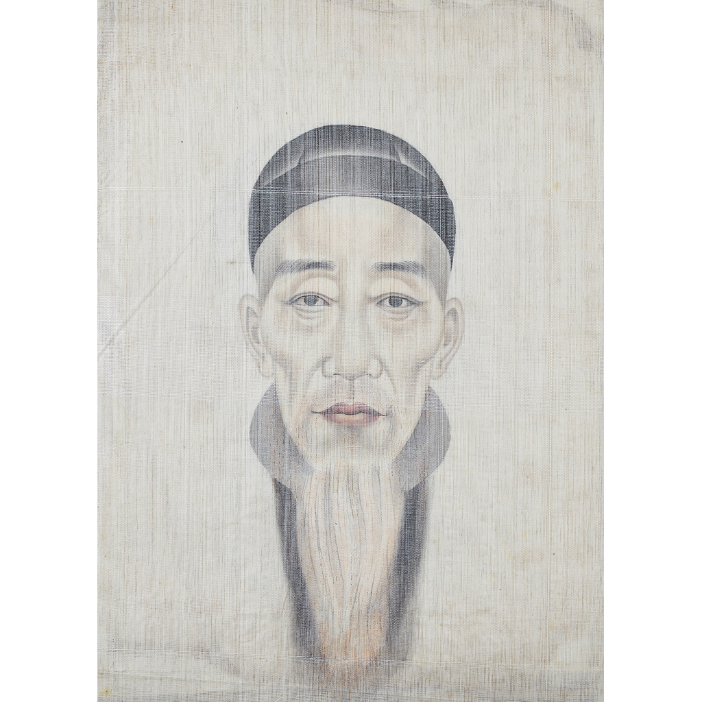 SEVEN PORTRAITS ON SILK