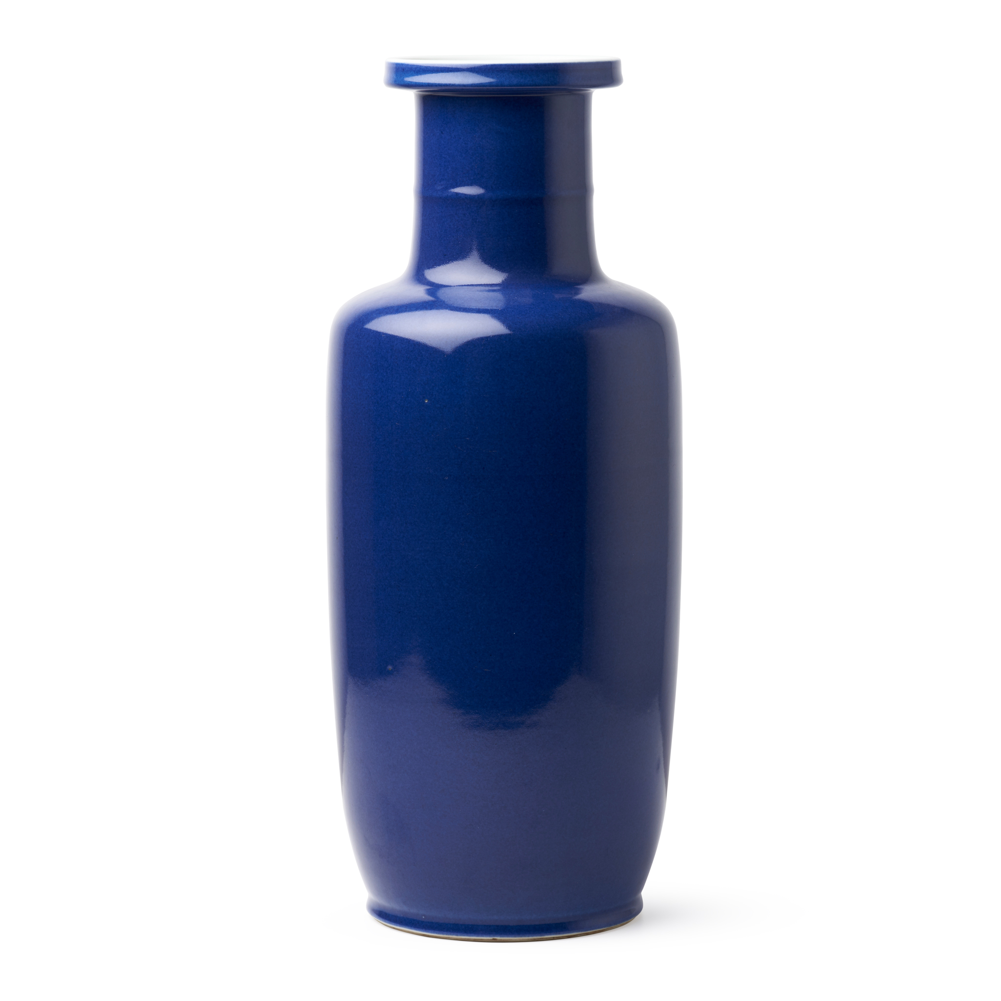 LARGE POWDER-BLUE-GLAZED ROULEAU VASE
