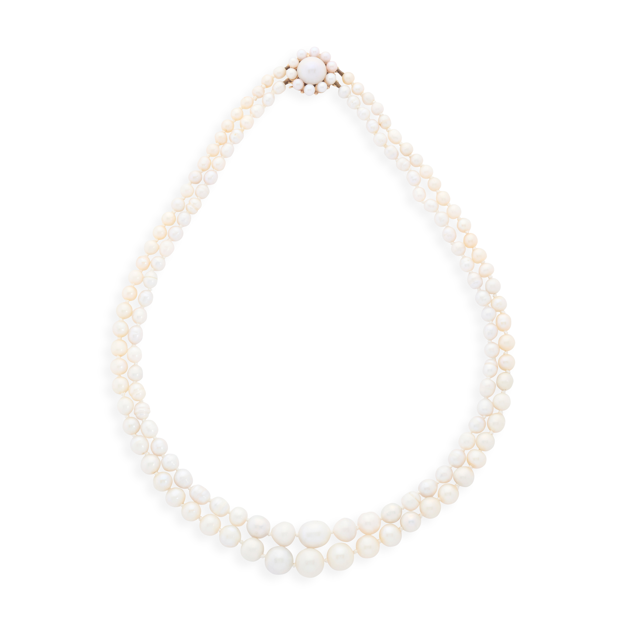 A double strand Scottish freshwater pearl necklace