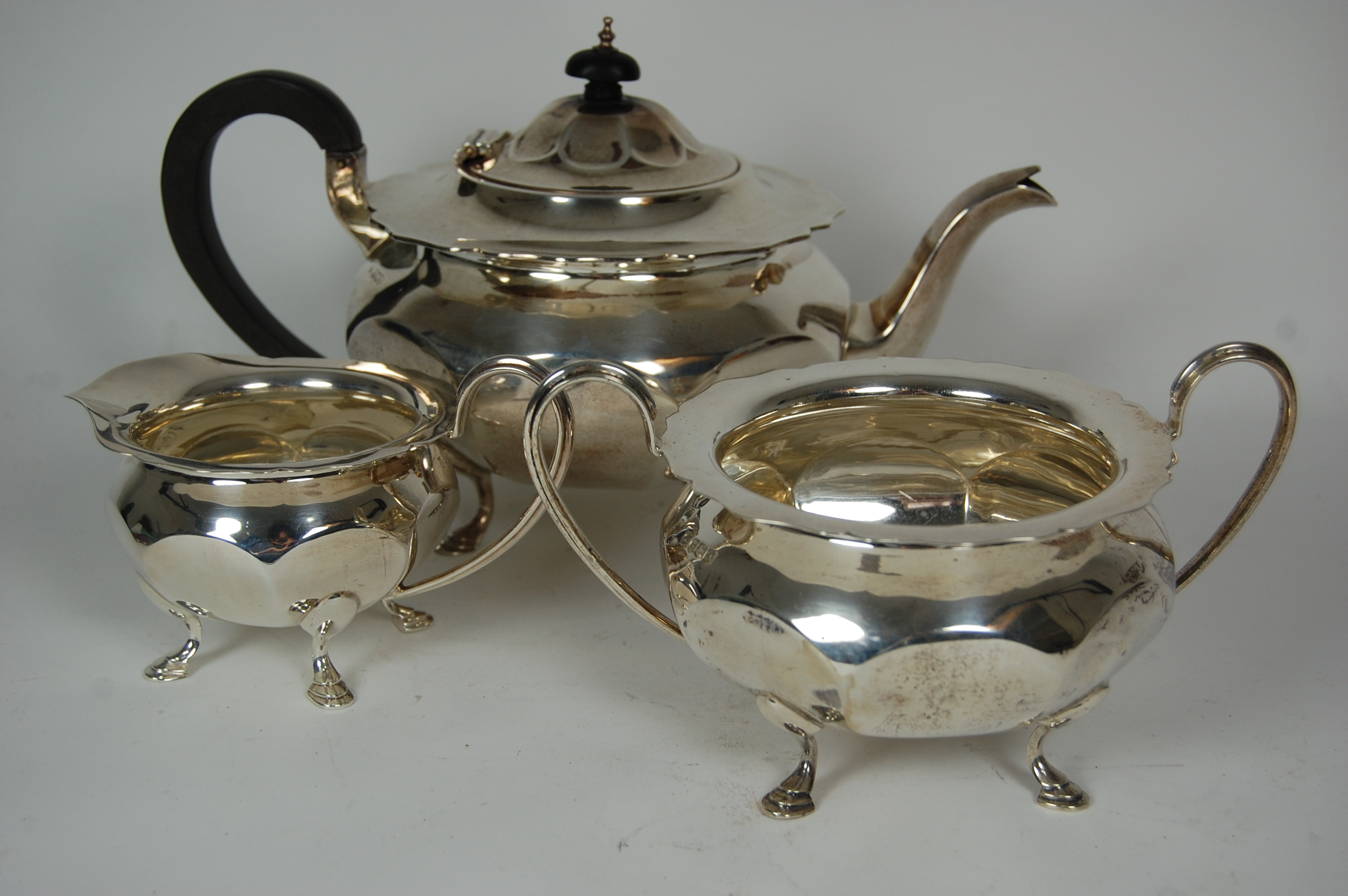A modern three piece tea service