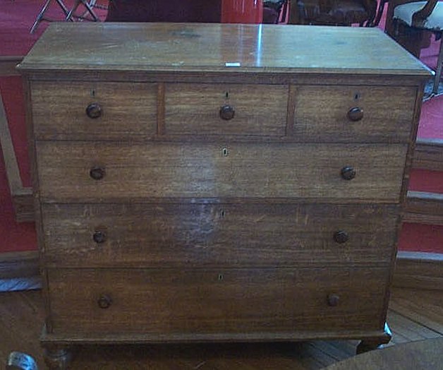 A 19th century oak chest,