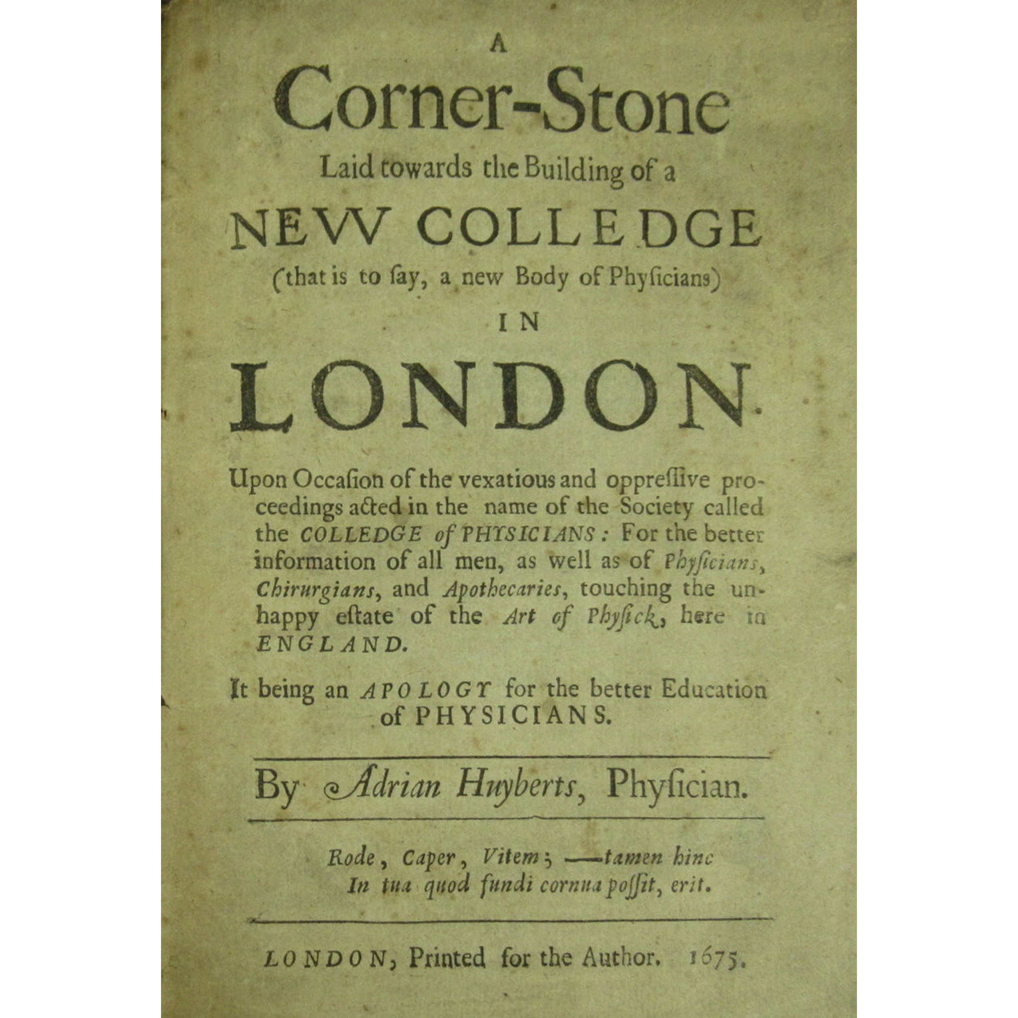 College of Physicians: Huyberts, Adrian