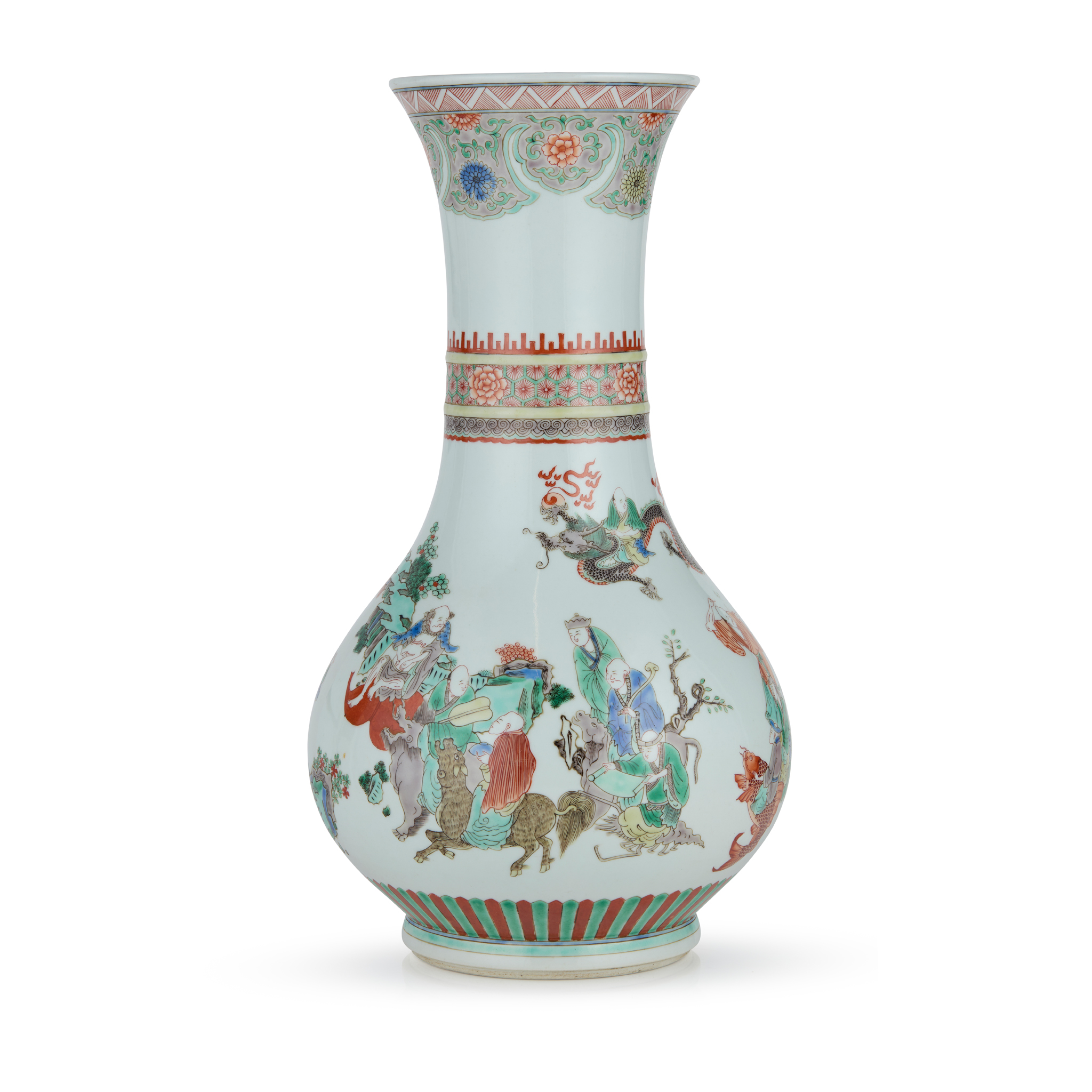 LARGE CHINESE WUCAI 'ARHAT' VASE