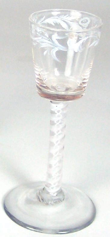 BEILBY ENAMELLED OPAQUE TWIST WINE GLASS
