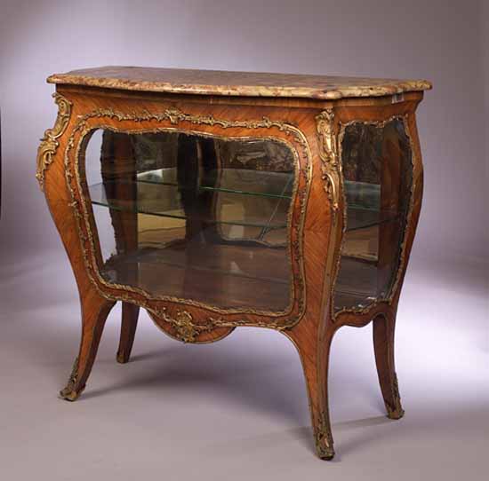 A Louis XV style kingwood display cabinet