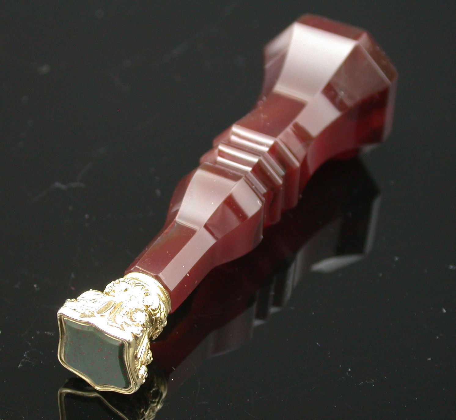 A gold mounted fob seal,