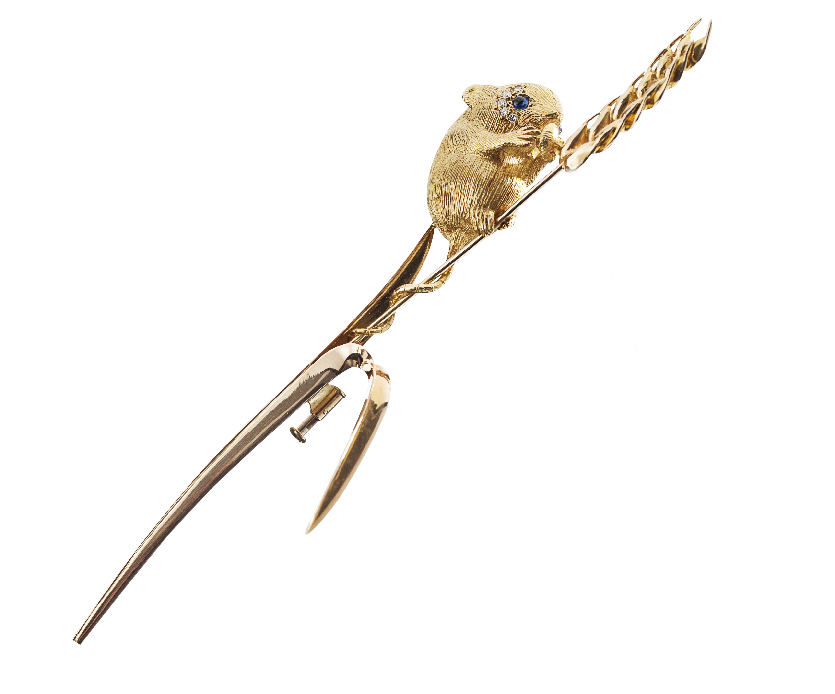 E WOLFE & CO - An 18ct gold and gem set brooch