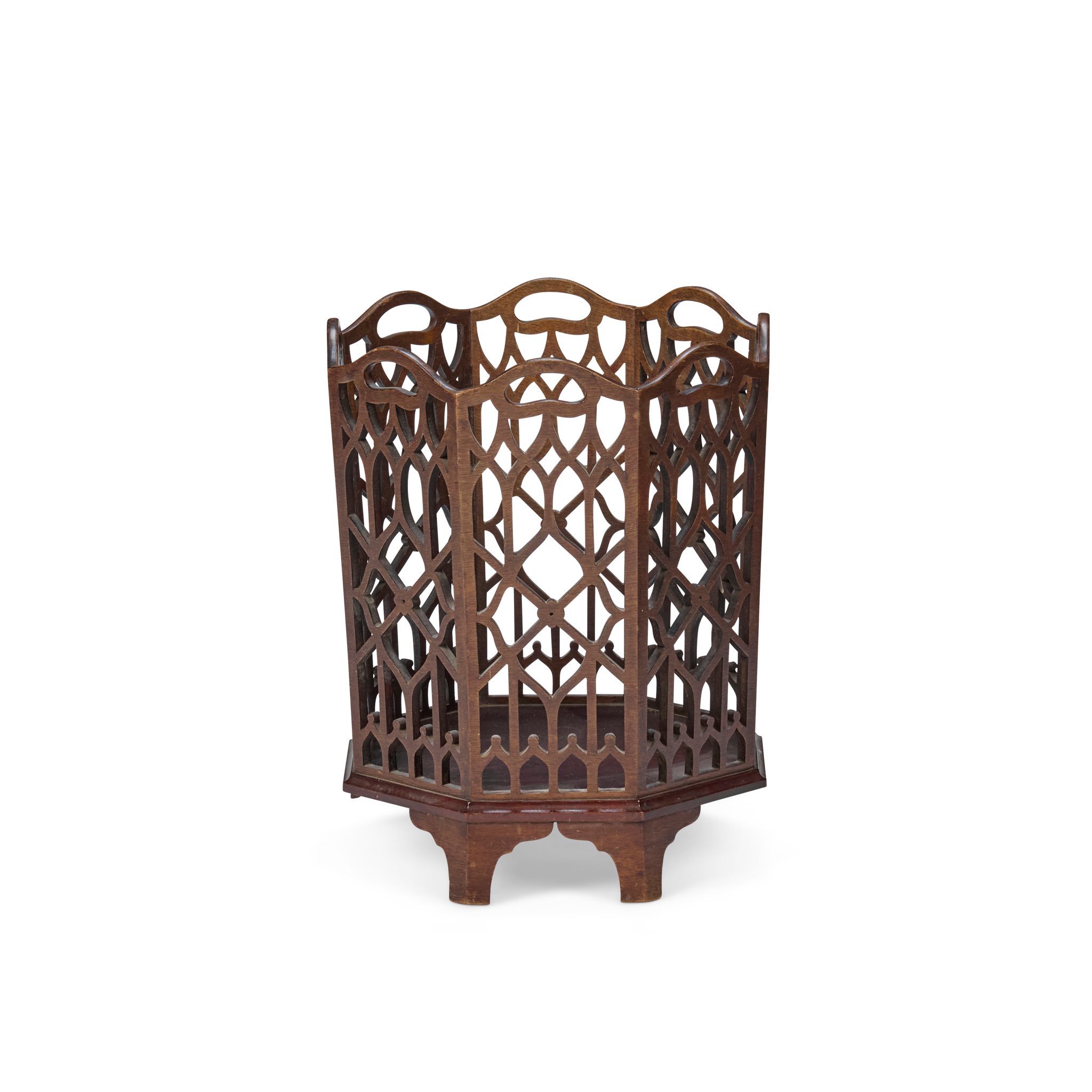 GEORGE III STYLE FRETWORK WASTEPAPER BIN