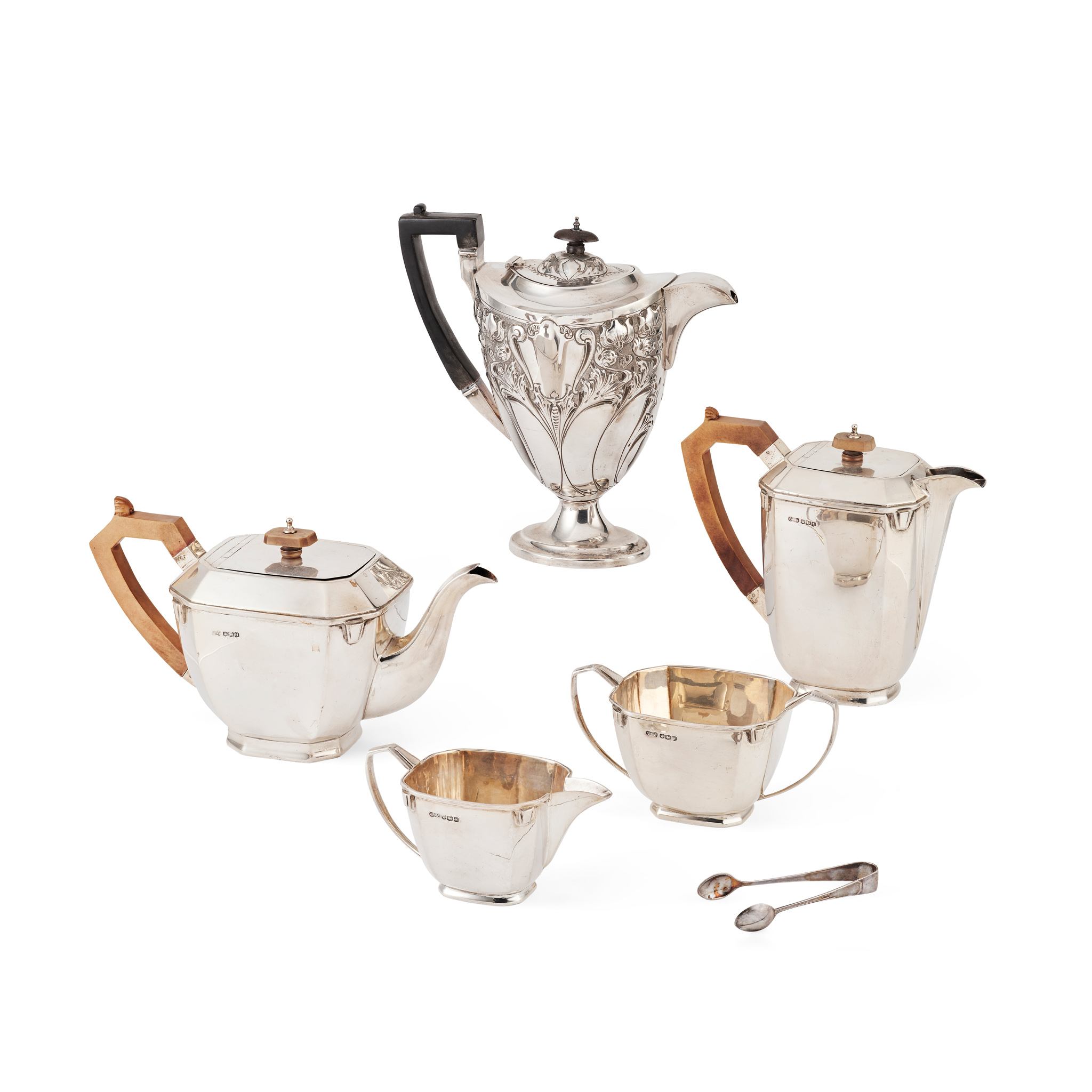 A 1930s MATCHED FOUR-PIECE ART-DECO TEA-SERVICE