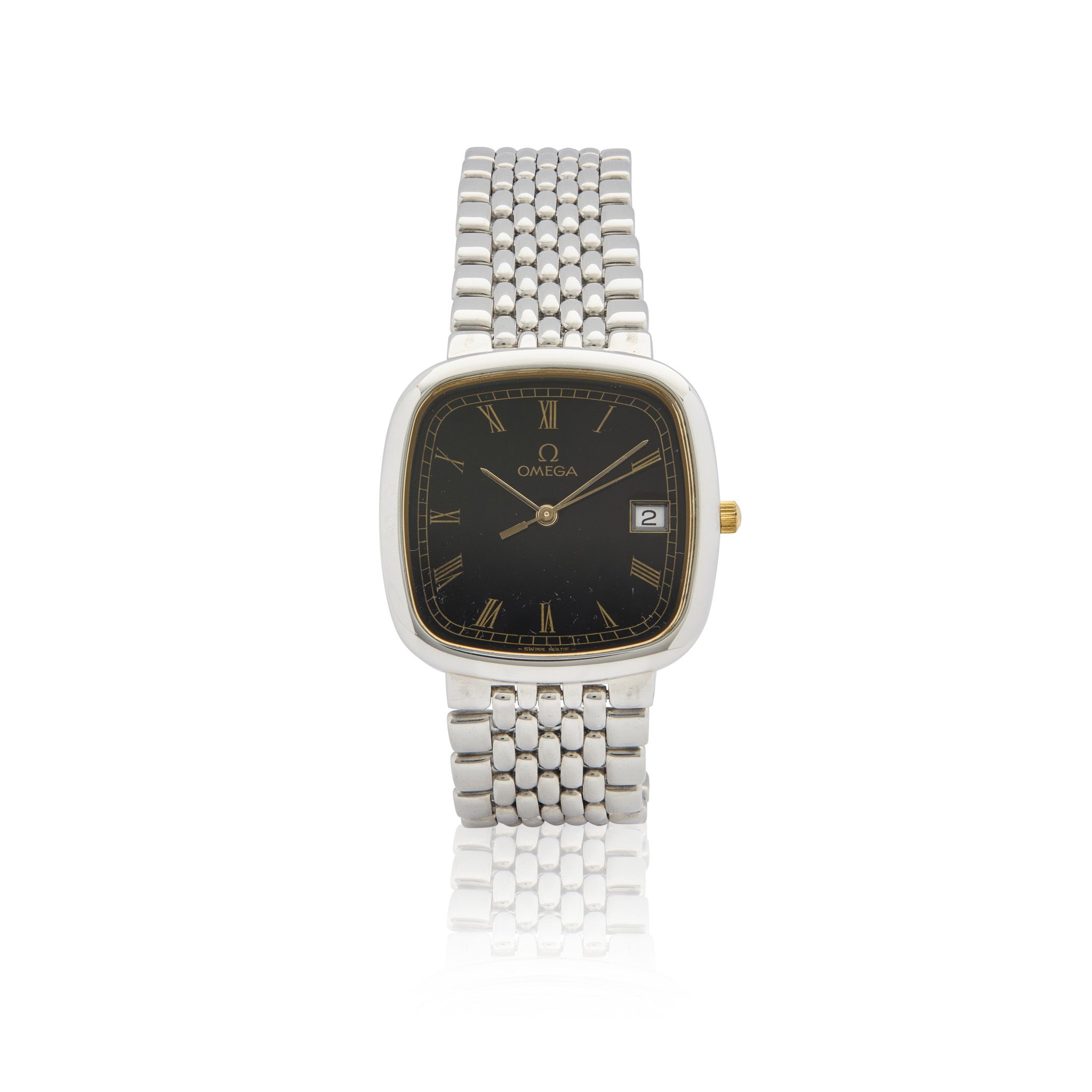 Omega. A stainless steel quartz bracelet watch