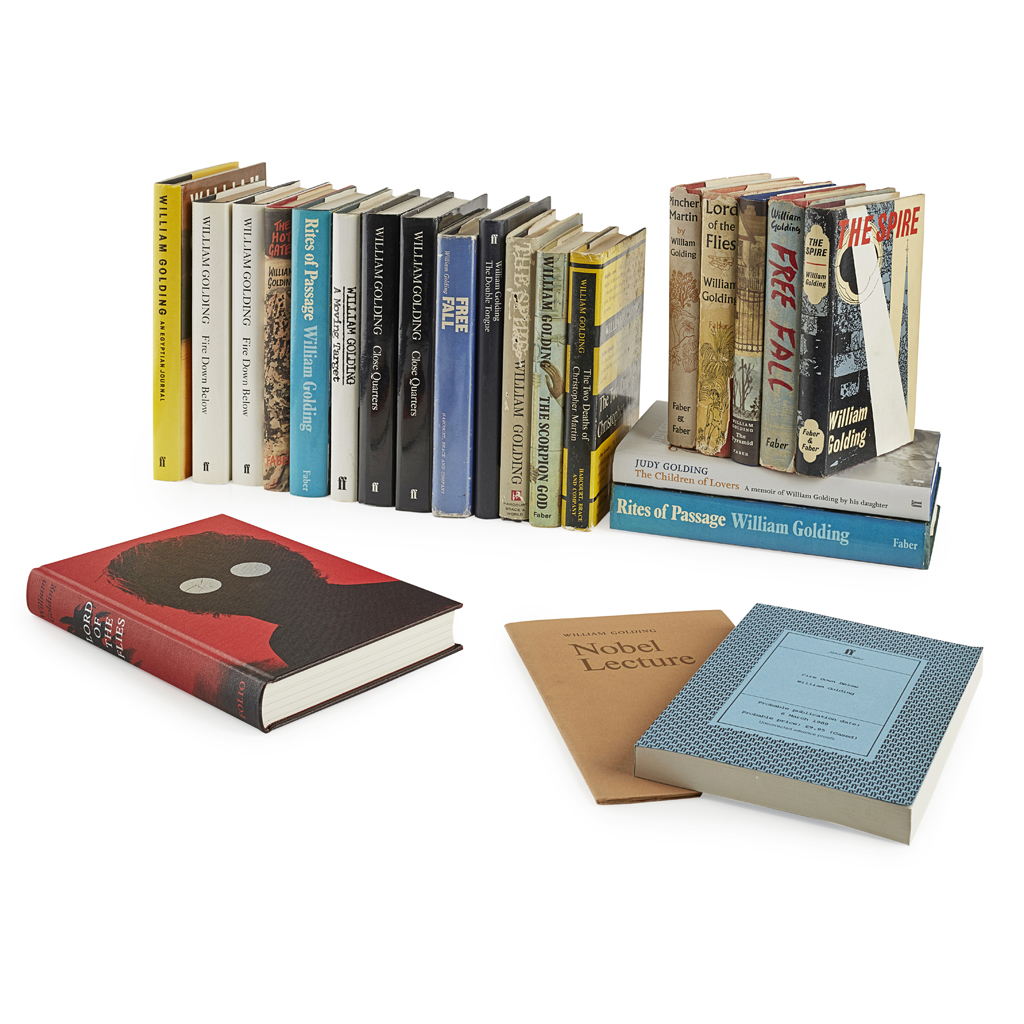 Golding, William, 23 books, 3 signed, and 1 with slip signed, including