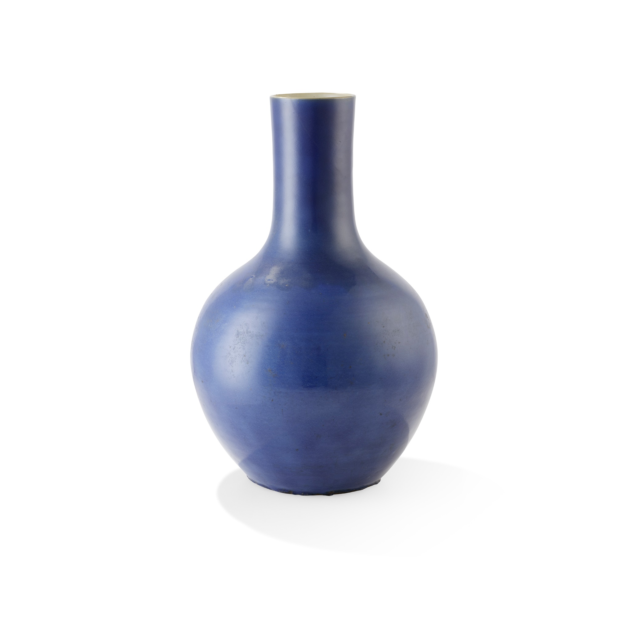BLUE-GLAZED LARGE BOTTLE VASE