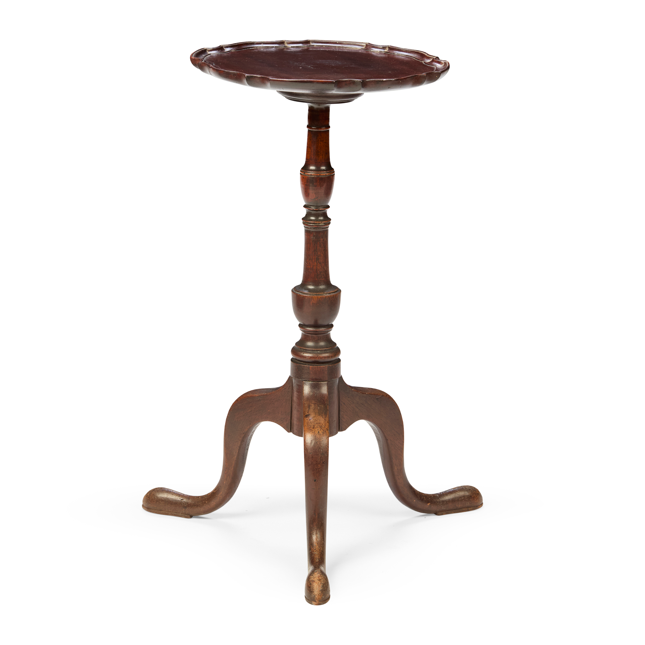 GEORGE III STYLE MAHOGANY PIECRUST WINE TABLE