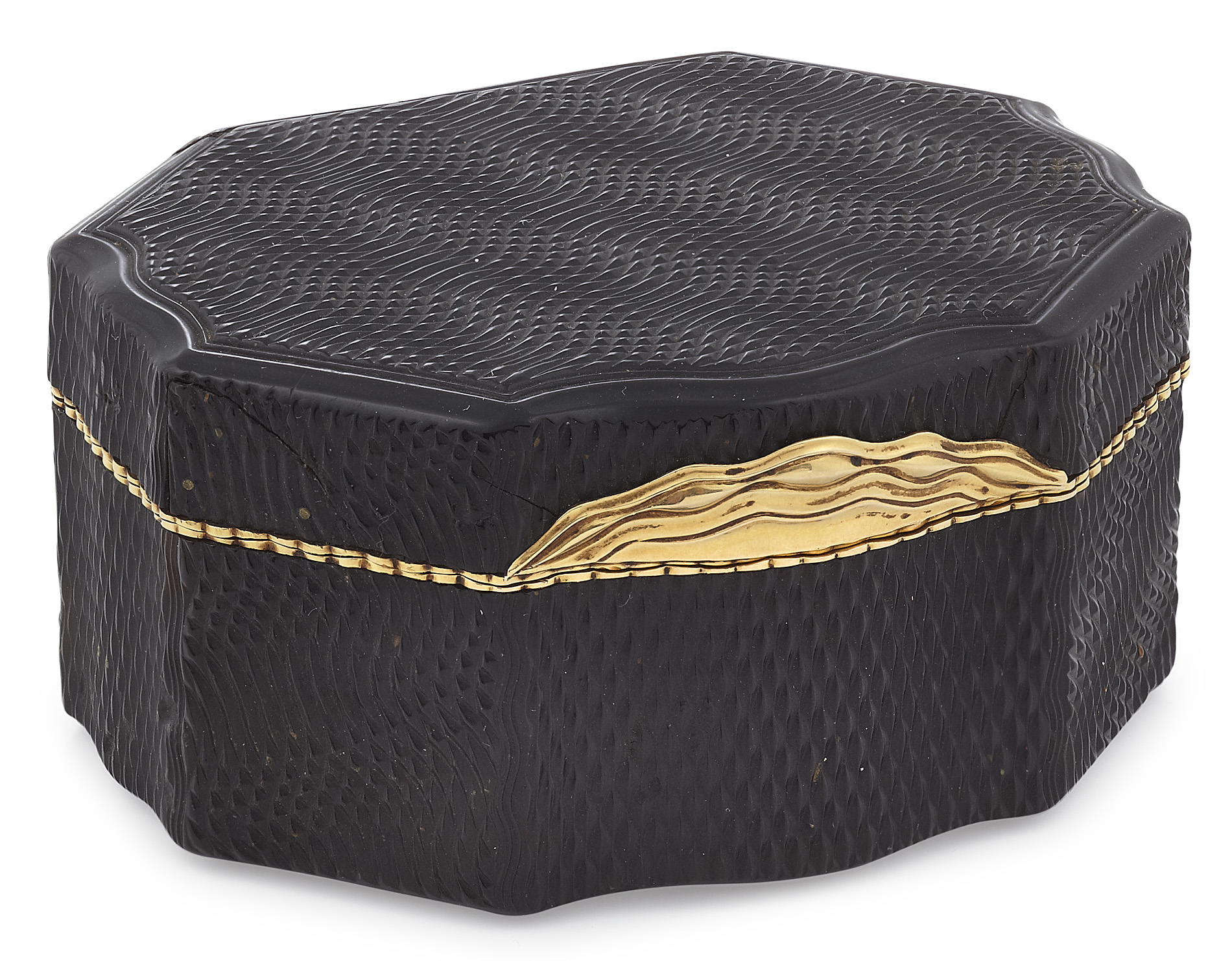 An 18th century French gold mounted tortoiseshell snuff box