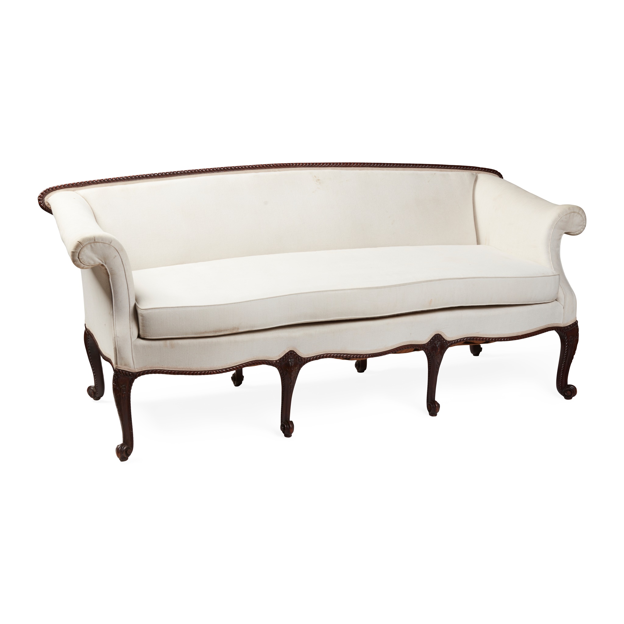 GEORGIAN STYLE MAHOGANY FRAMED SOFA