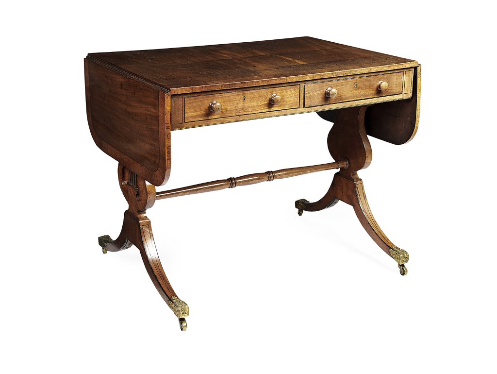 REGENCY MAHOGANY CROSSBANDED SOFA TABLE