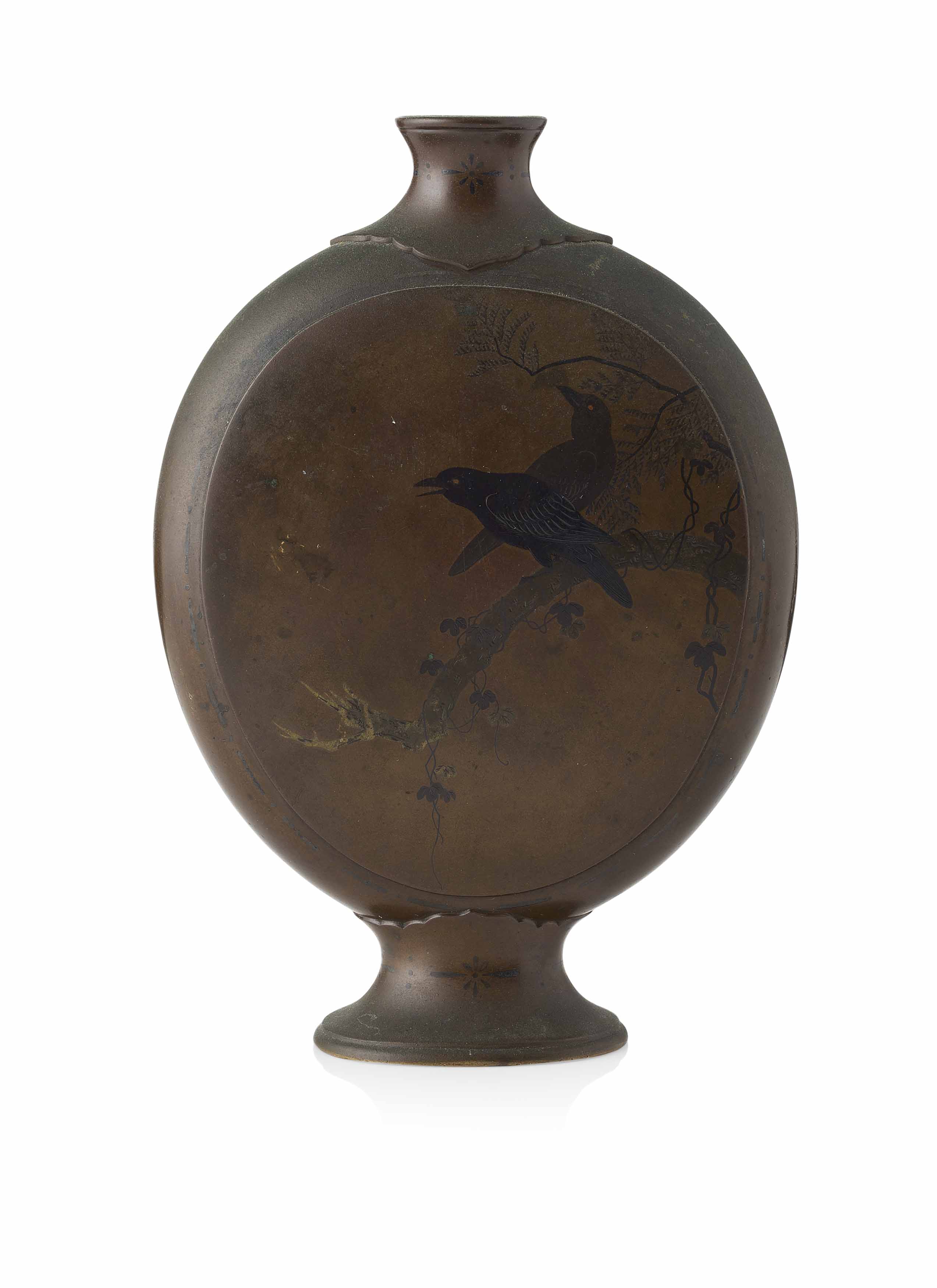 JAPANESE MIXED METAL MOON FLASK