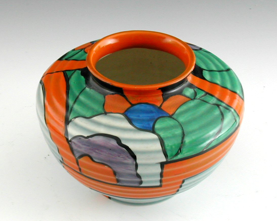 A Clarice Cliff 'Bizzare' squat ovoid vase,