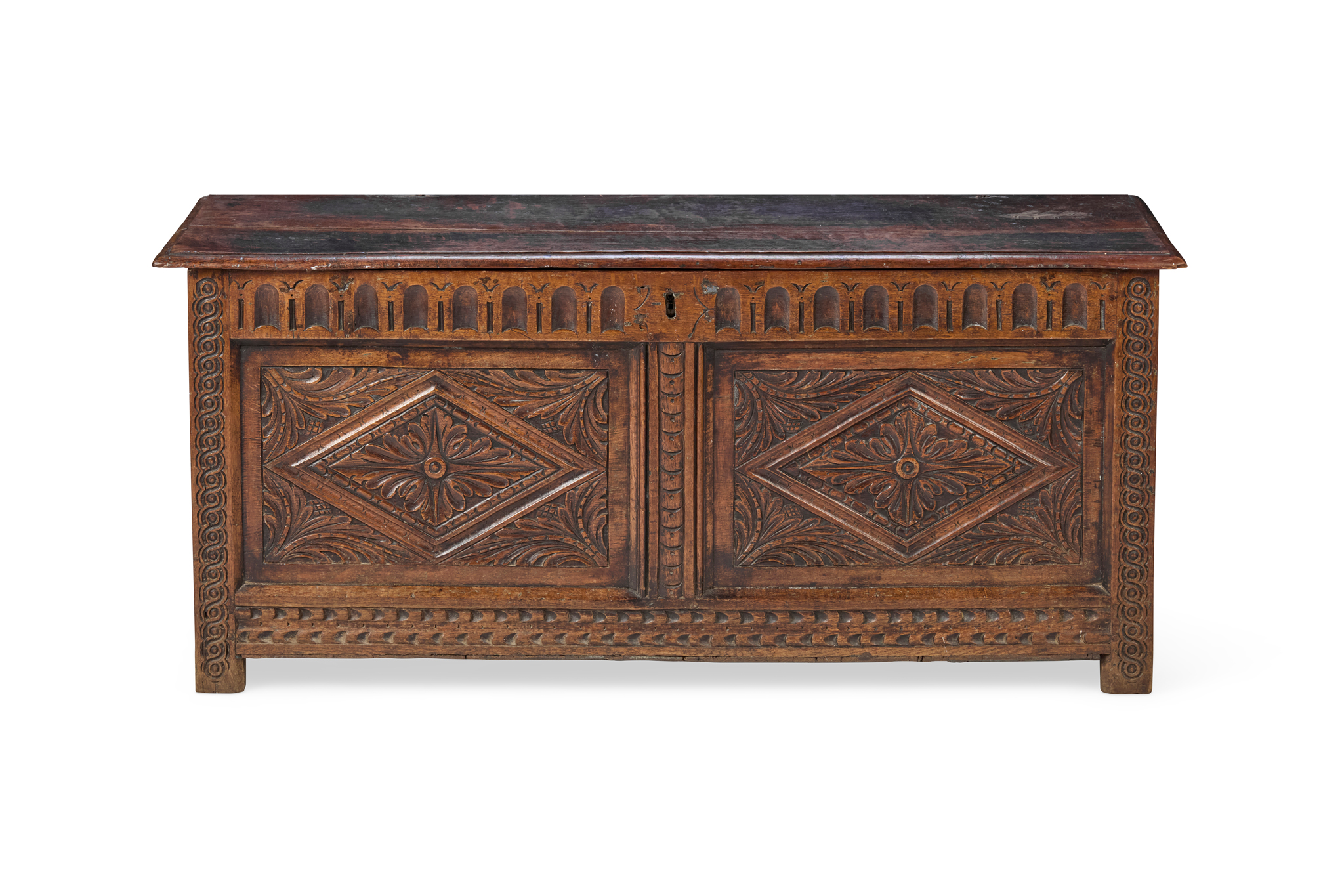 CARVED OAK COFFER