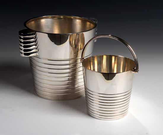 An Art Deco electroplated ice bucket