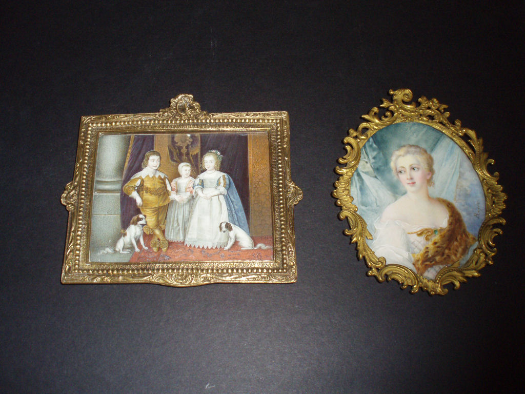 A mid/late 19th century miniature After a portrait by Van Dyck of the children of Charles I
