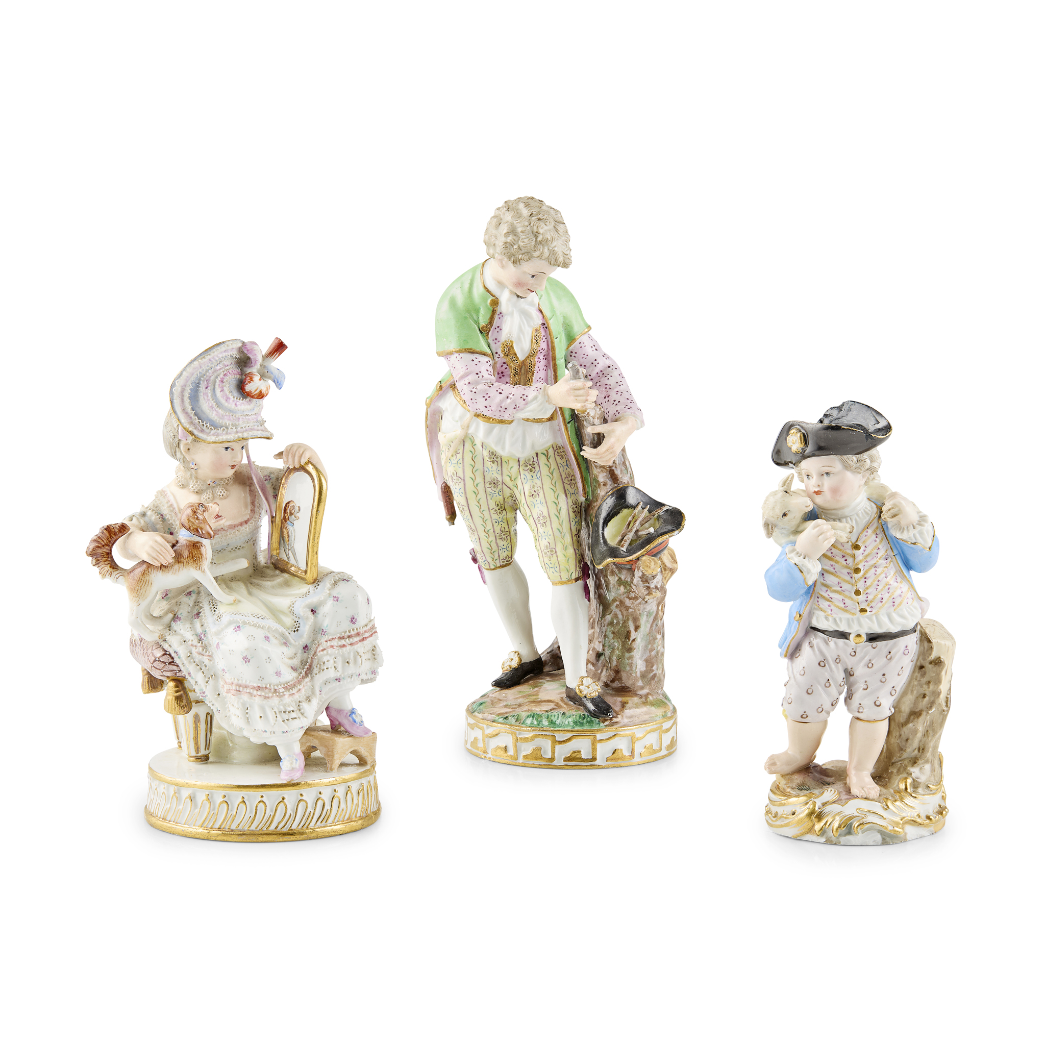 THREE MEISSEN FIGURES