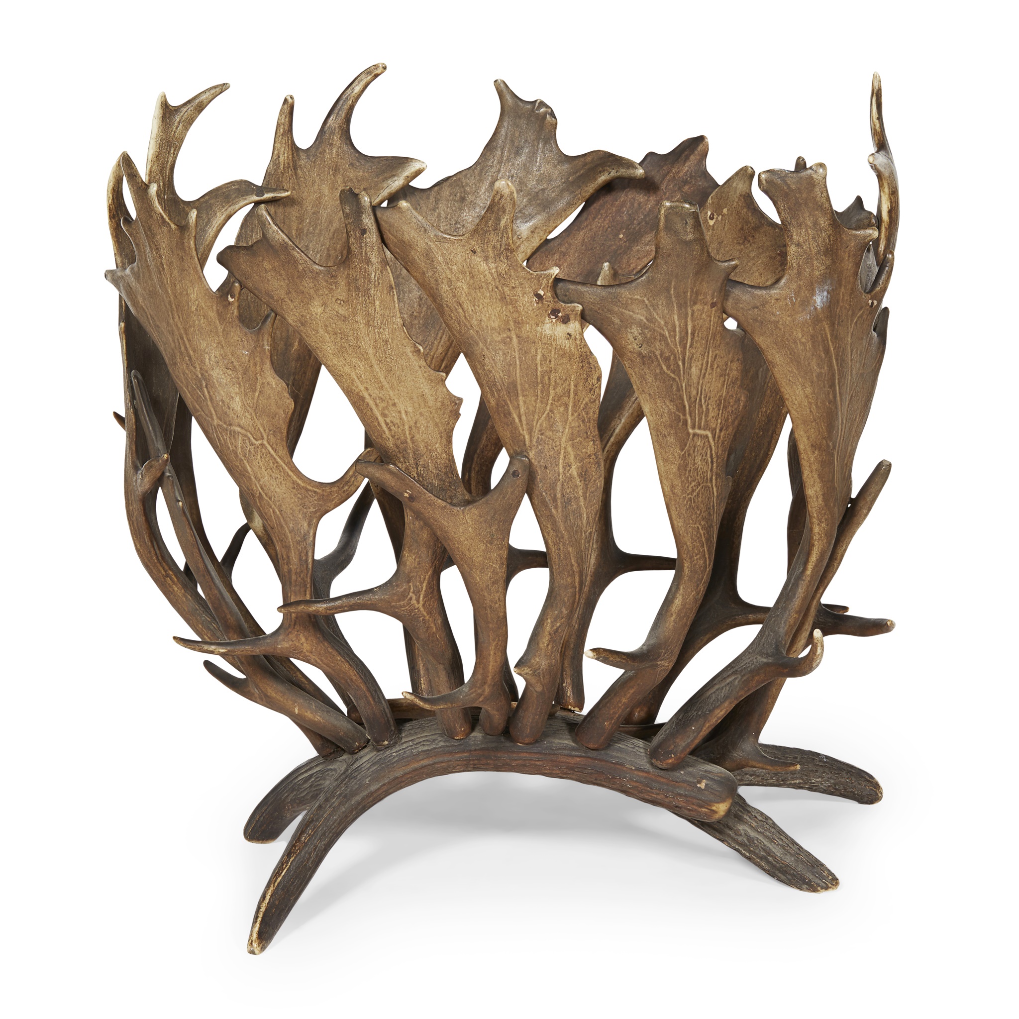 UNUSUAL SCOTTISH FALLOW DEER ANTLER PEAT HOLDER
