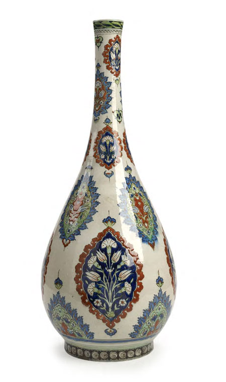 A large 19th century Iznik style vase, probably Cantigalli,