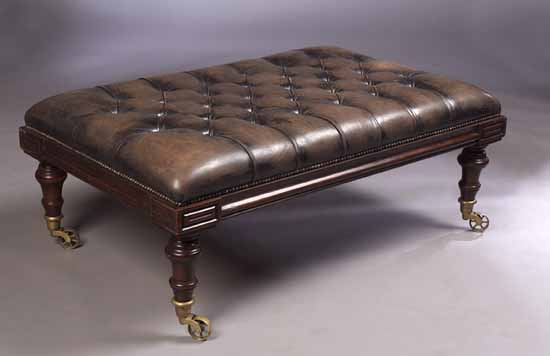 A mahogany framed centre stool