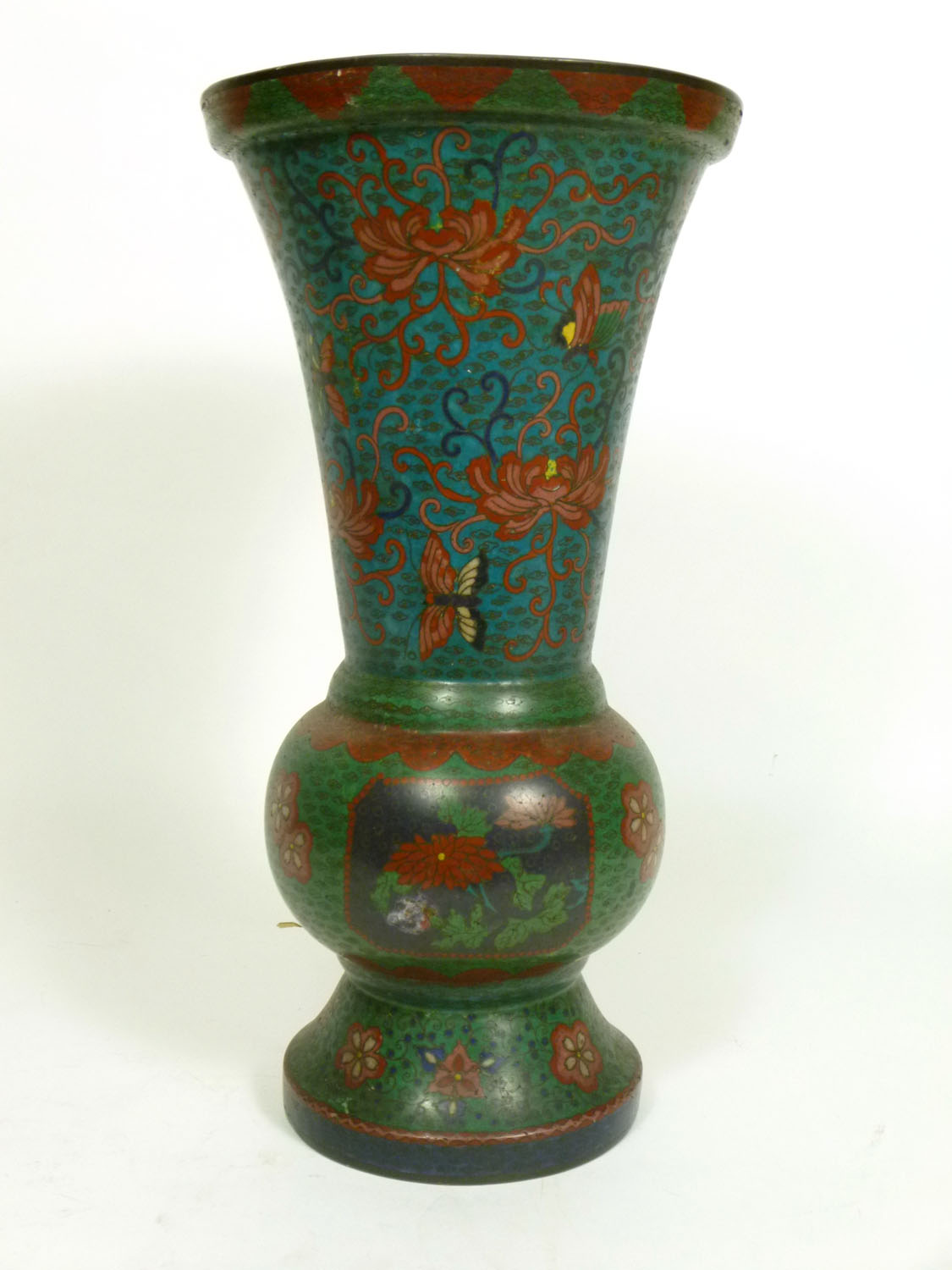 CHINESE CLOISONNE GU FORM VASE