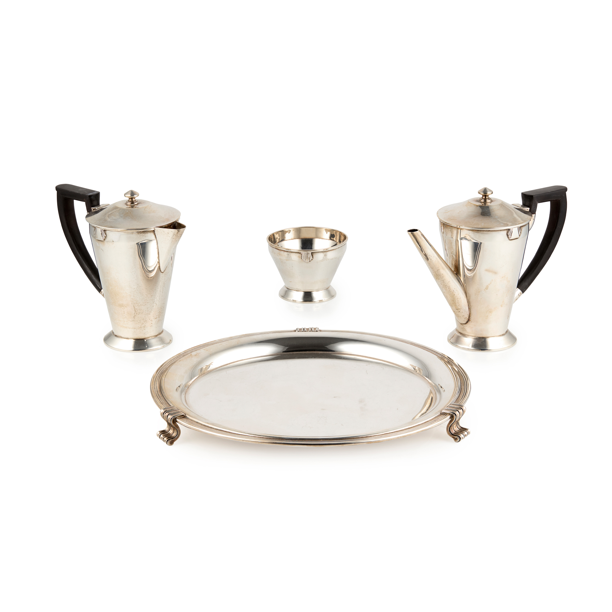 AN ART DECO 1930s THREE-PIECE COFFEE SET