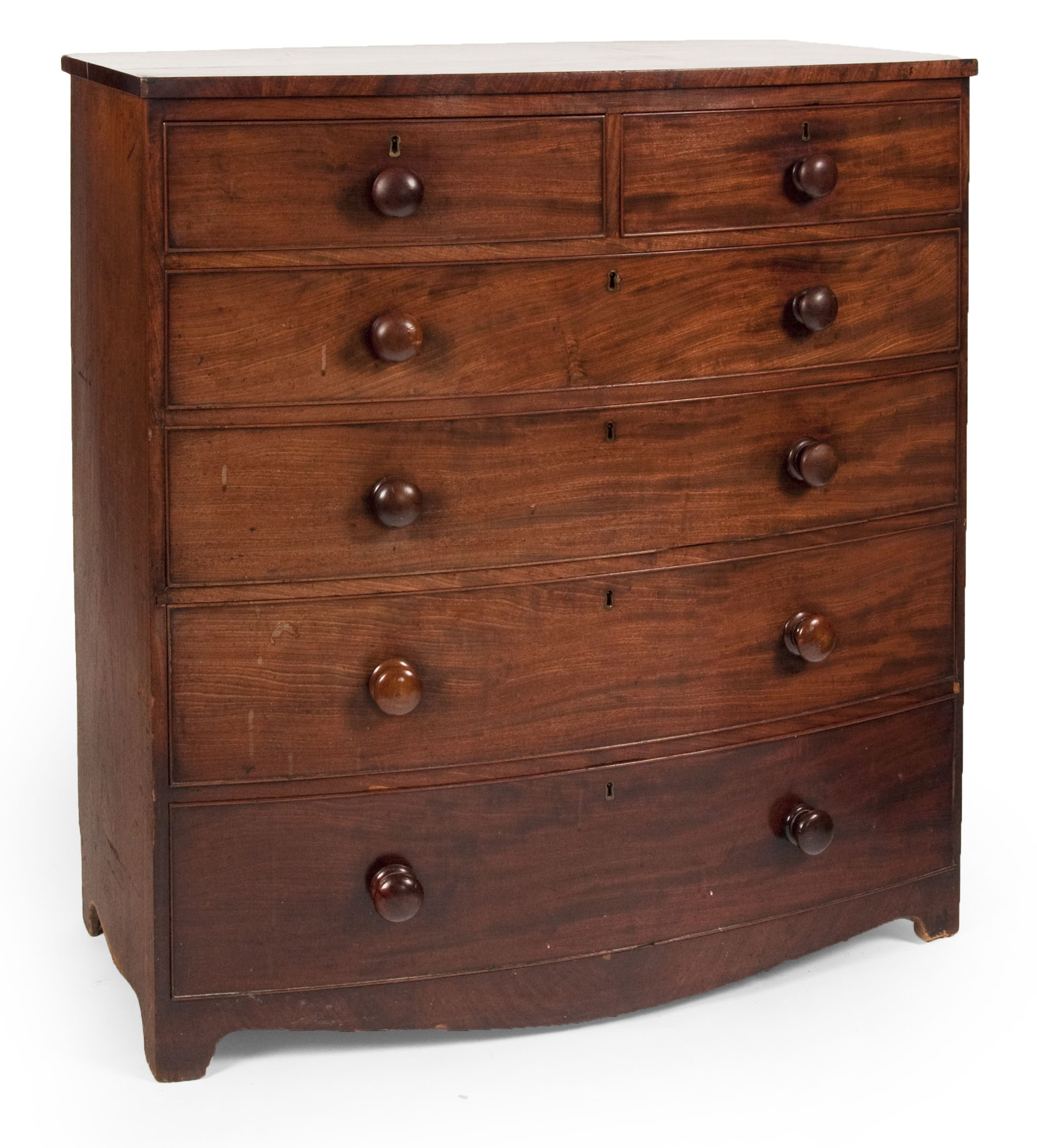 A 19th century mahogany bowfront chest