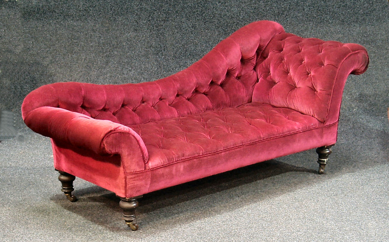 A Victorian chaise longue,