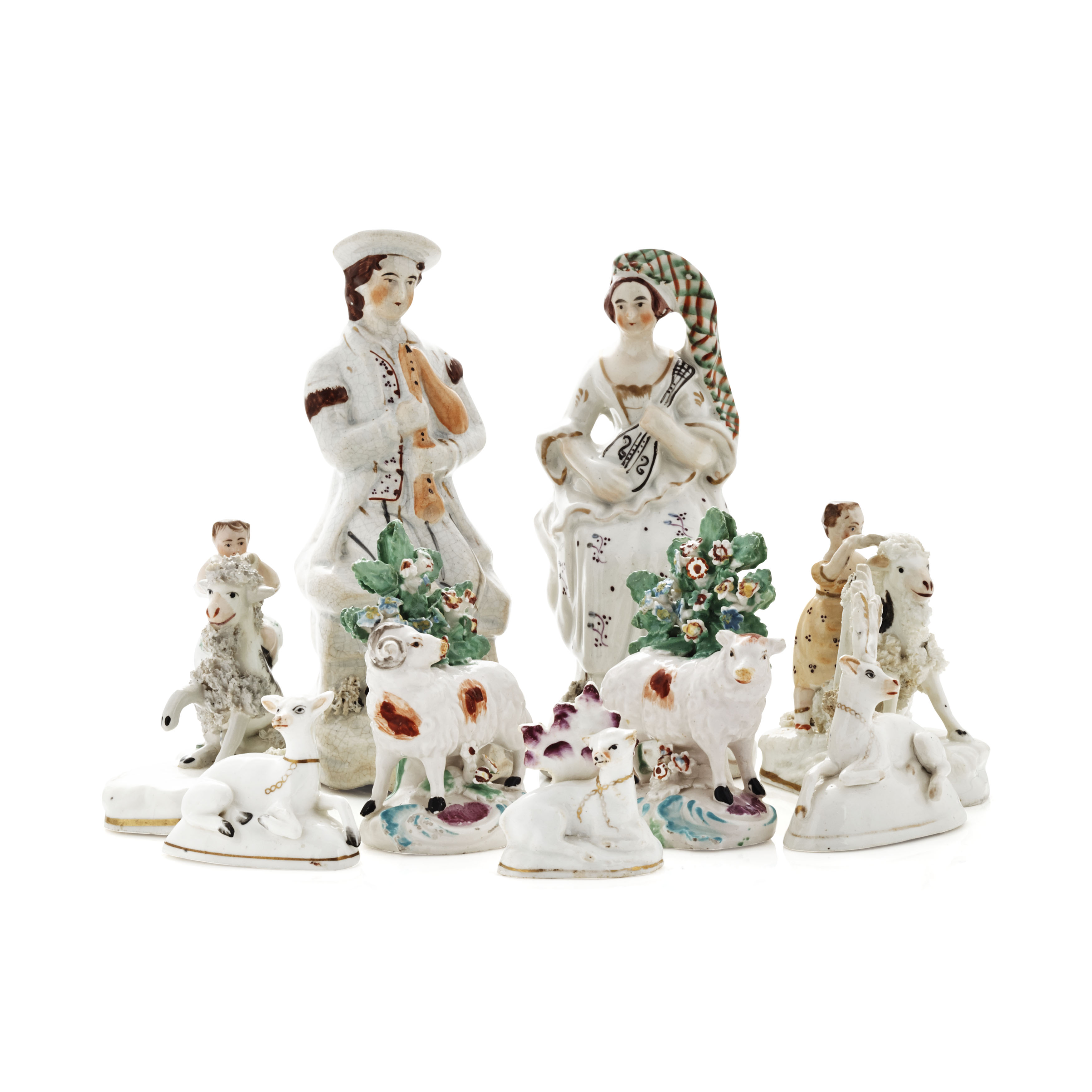 GROUP OF STAFFORDSHIRE FIGURES