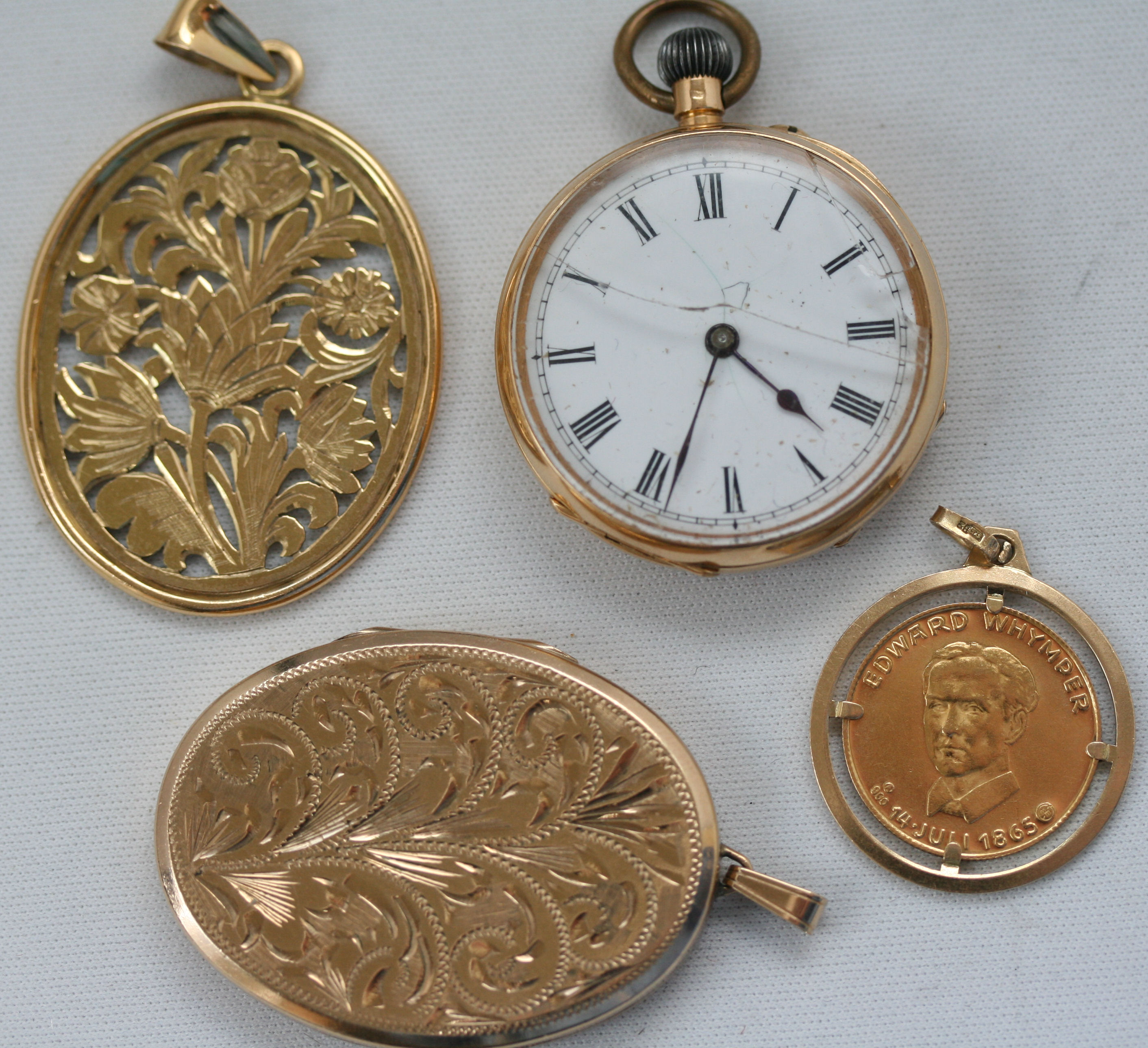 An 18ct gold open faced pocket watch