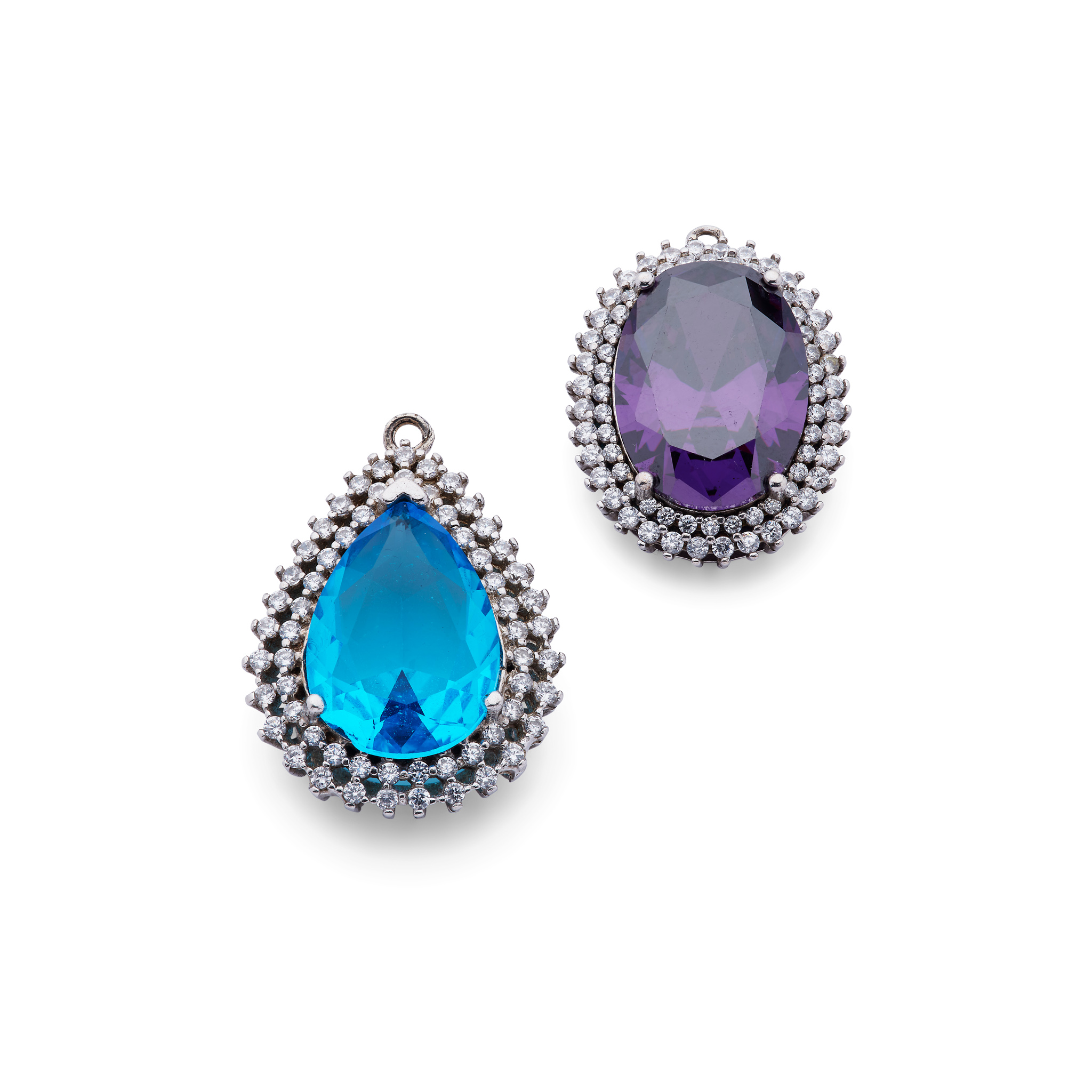 Two coloured paste pendants
