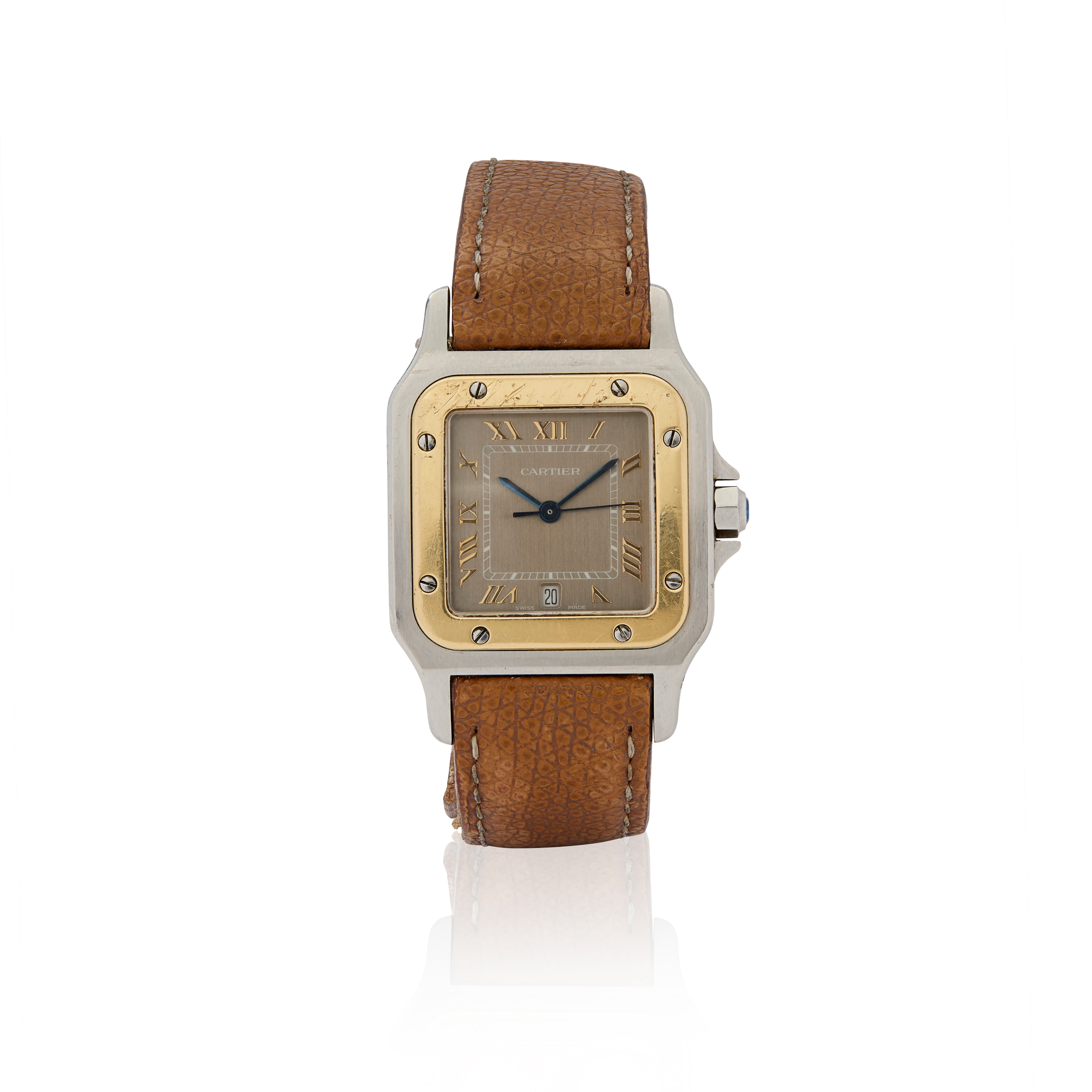 Cartier. A stainless steel and gold quartz wristwatch